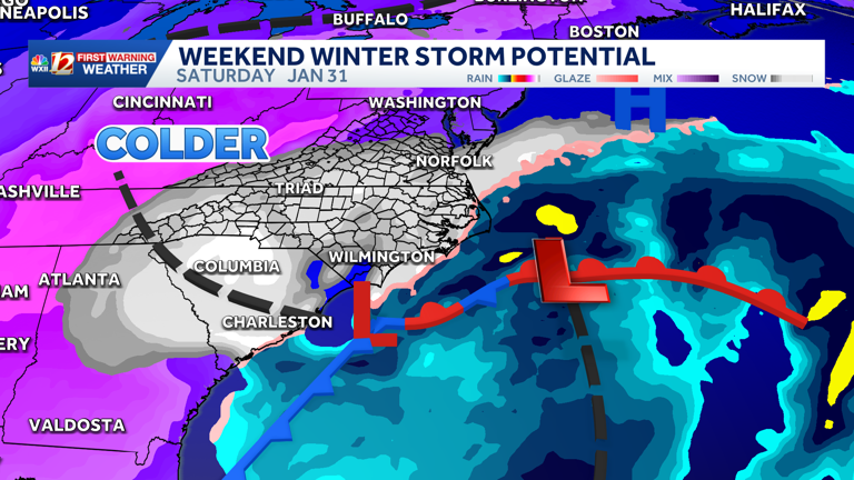 Snow is falling fast and heavy in the Piedmont of North Carolina ...