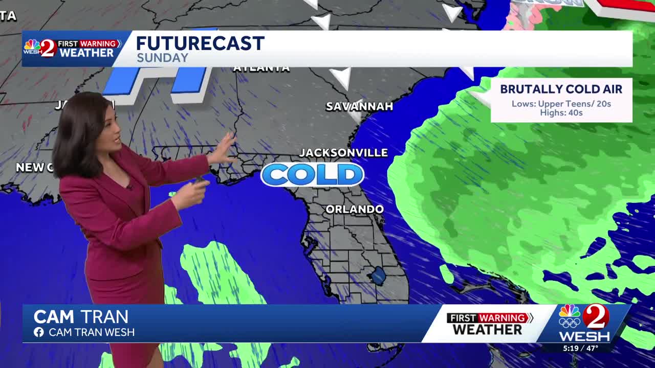 Central Florida braces for rare cold front with potential snow flurries ...
