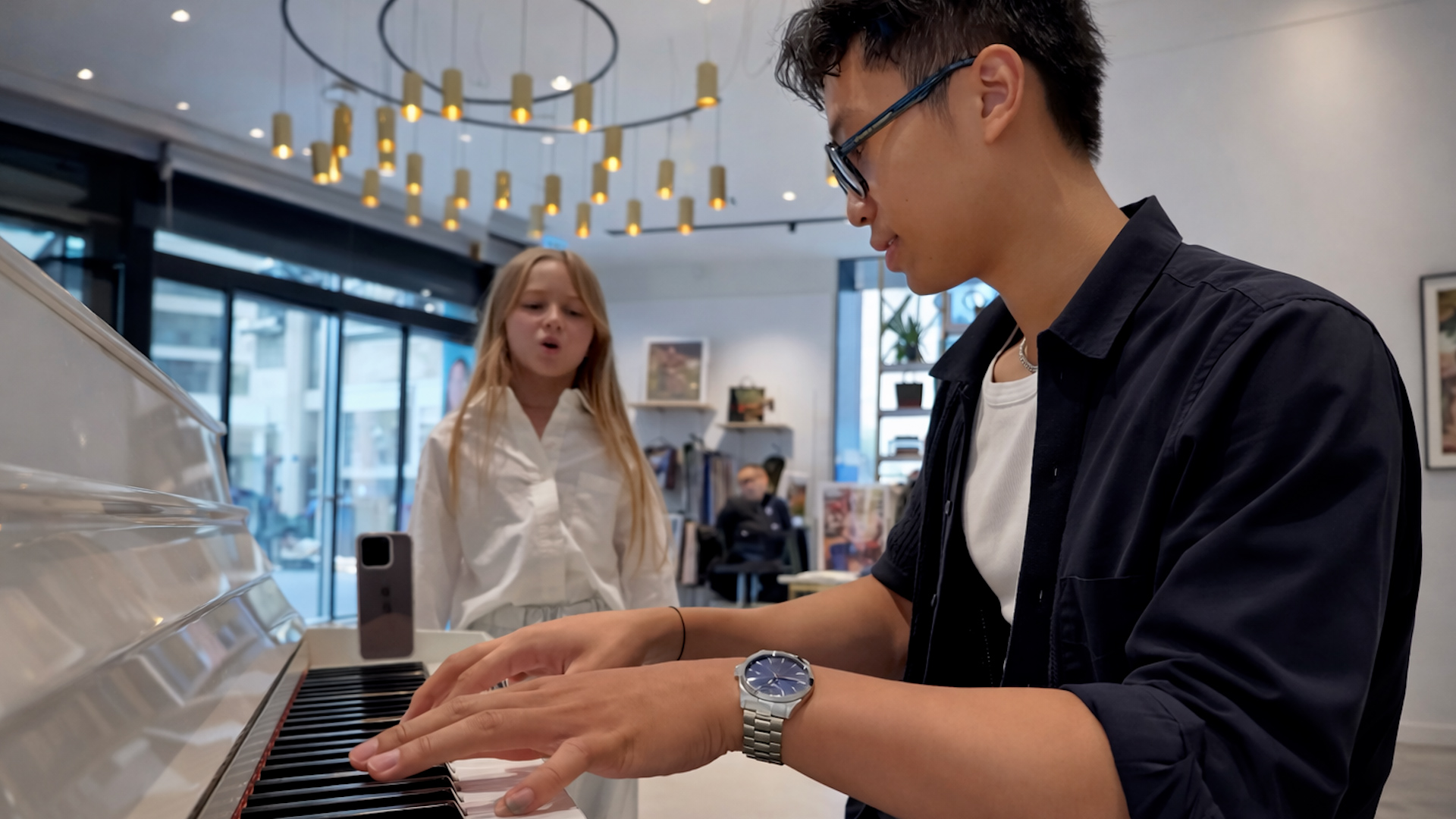 A 10-year-old girl shares her voice in public