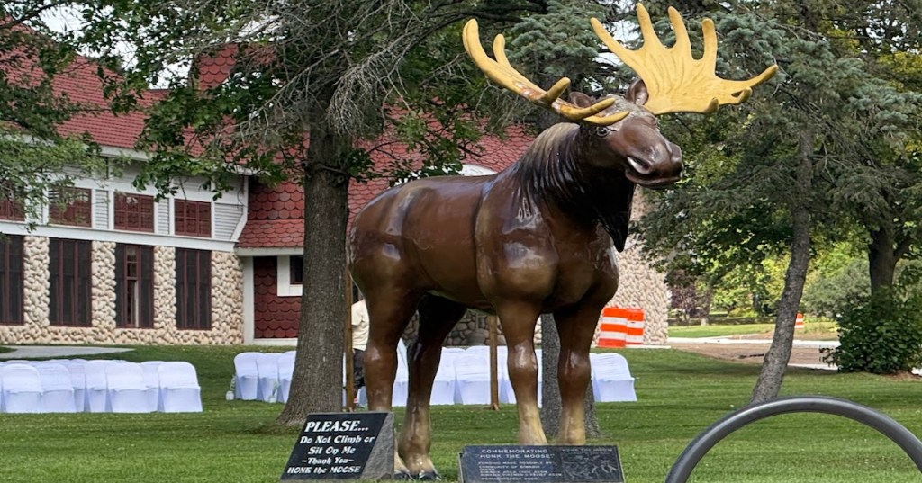 A commemorative statue of
