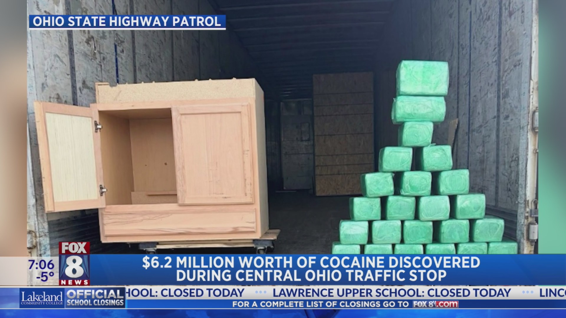 $6.2 million worth of cocaine discovered during traffic stop in Ohio