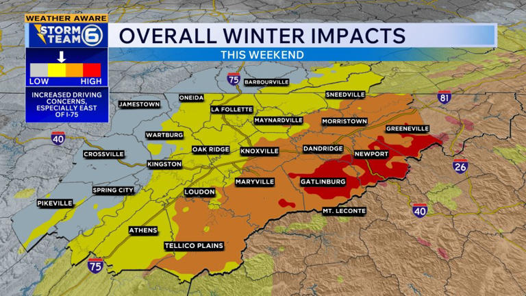 Weekend snow possible for parts of East Tennessee: Here’s how much