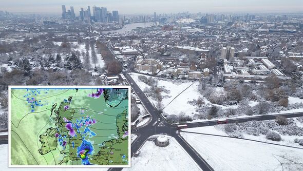 Snow maps show exact day blizzards set to fall as far south as London