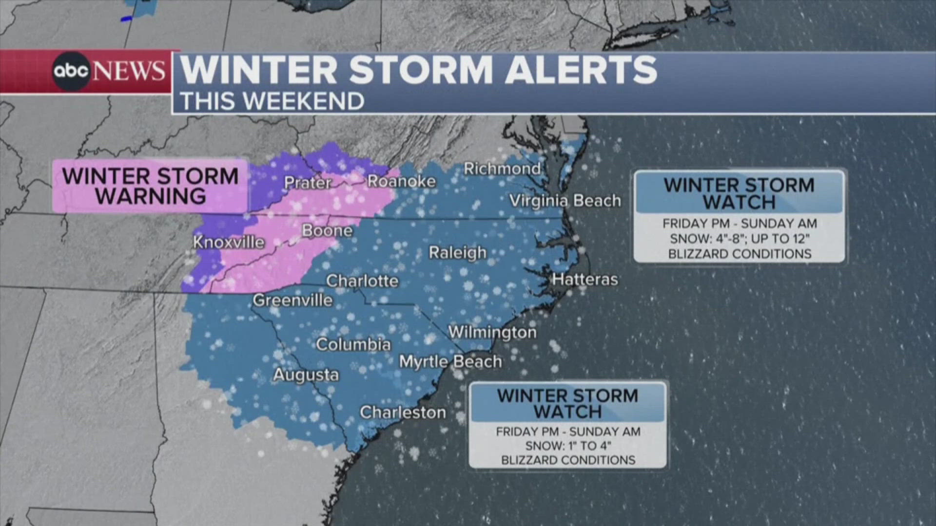 Major snowstorm threatens East Coast with up to a foot of snow