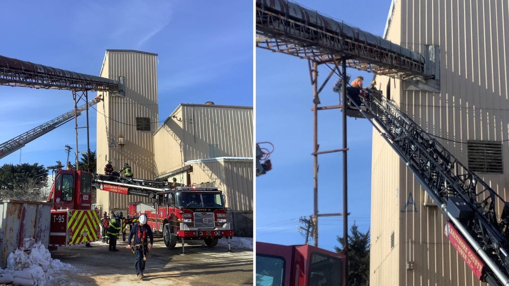 Worker freed from sand hopper during rescue in Baltimore County
