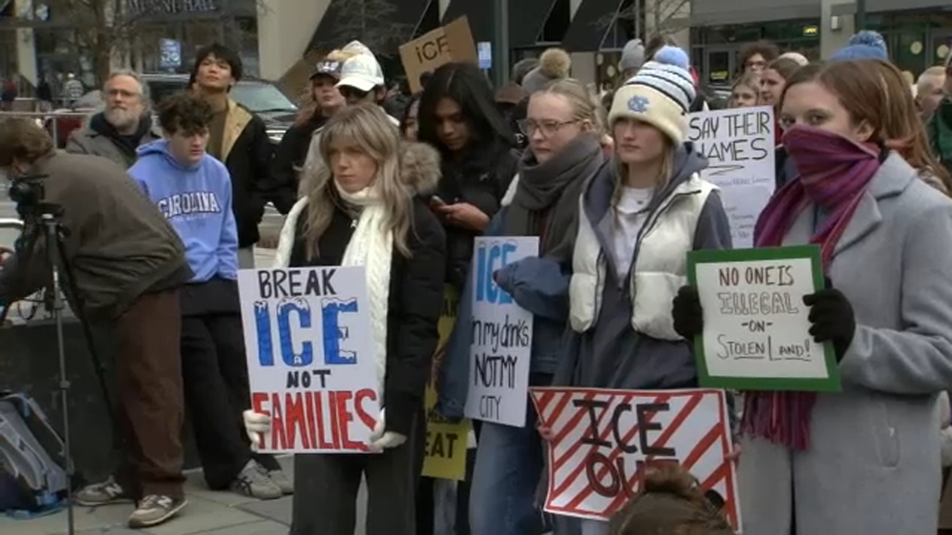 Triangle demonstrations protest Minnesota ICE killings in national walkout
