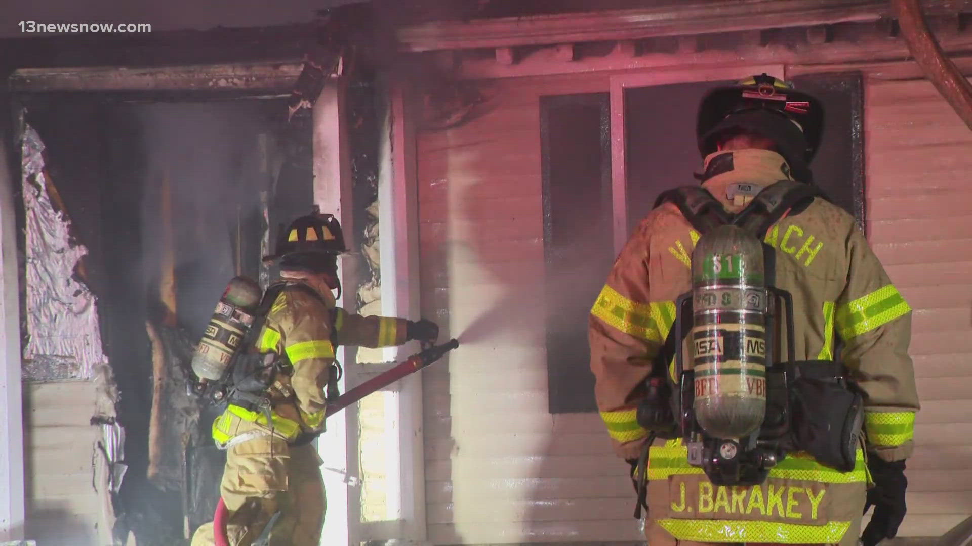Fire reignites at Virginia Beach home