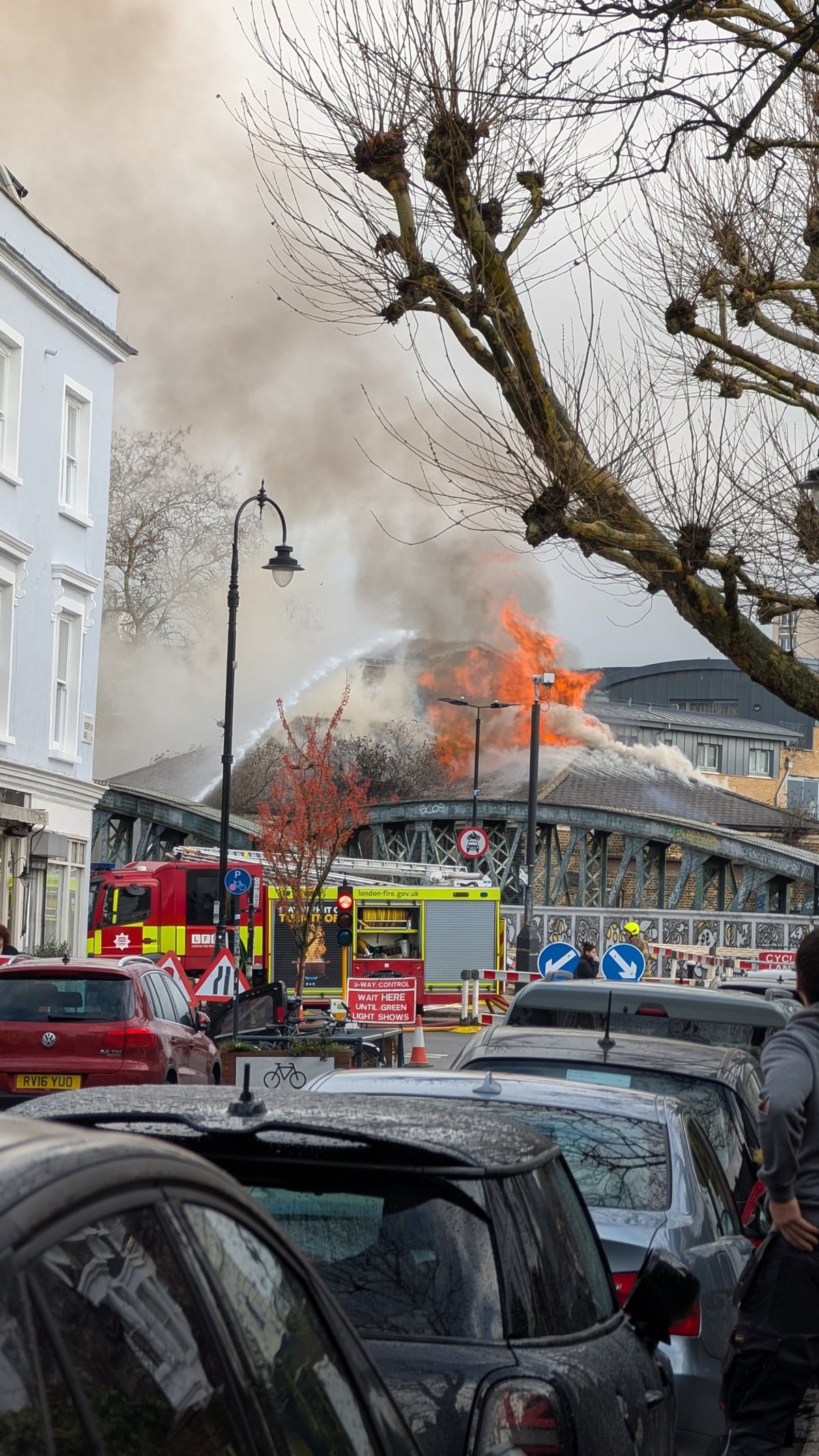 Euston train chaos until end of day after huge fire