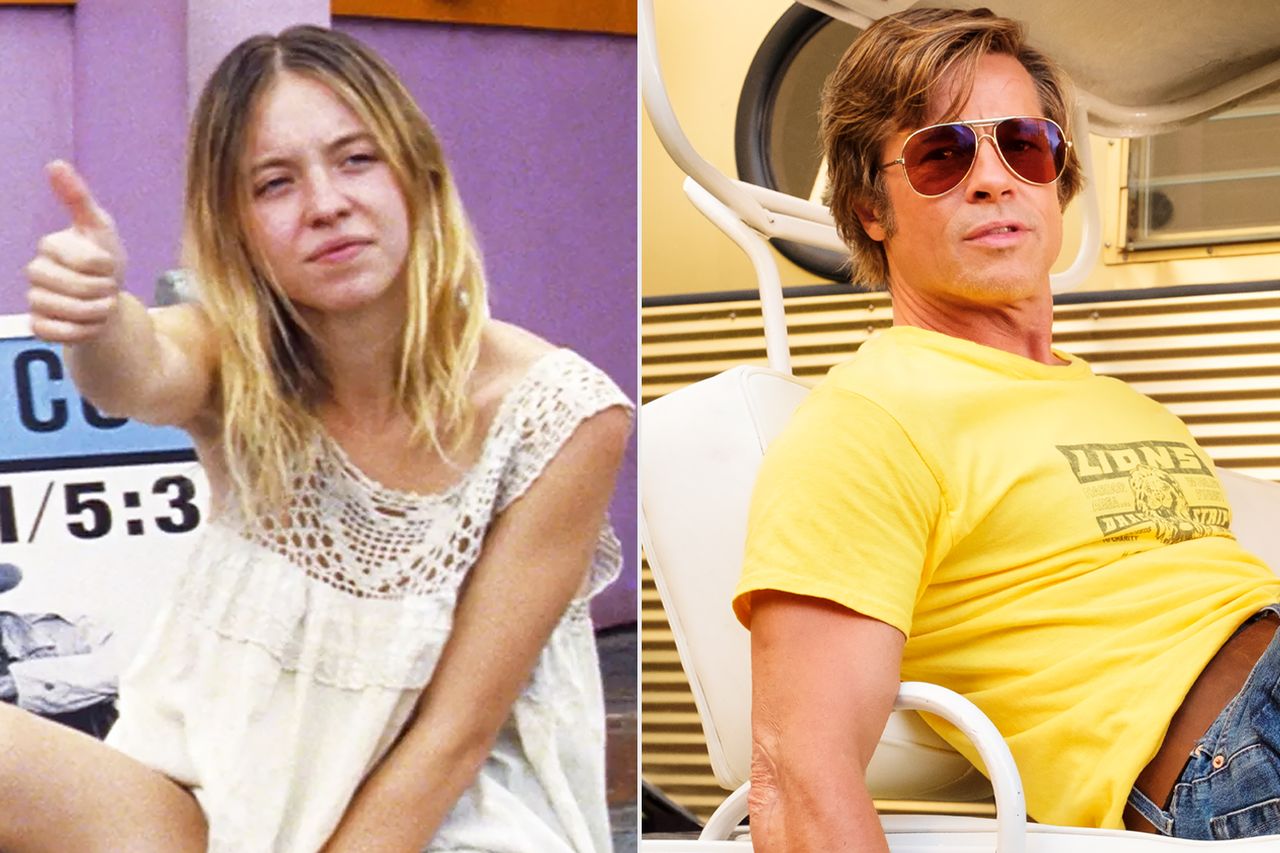 Sydney Sweeney and Brad Pitt in 'Once Upon a Time ... in Hollywood.' Sony Pictures; Andrew Cooper/Sony Pictures