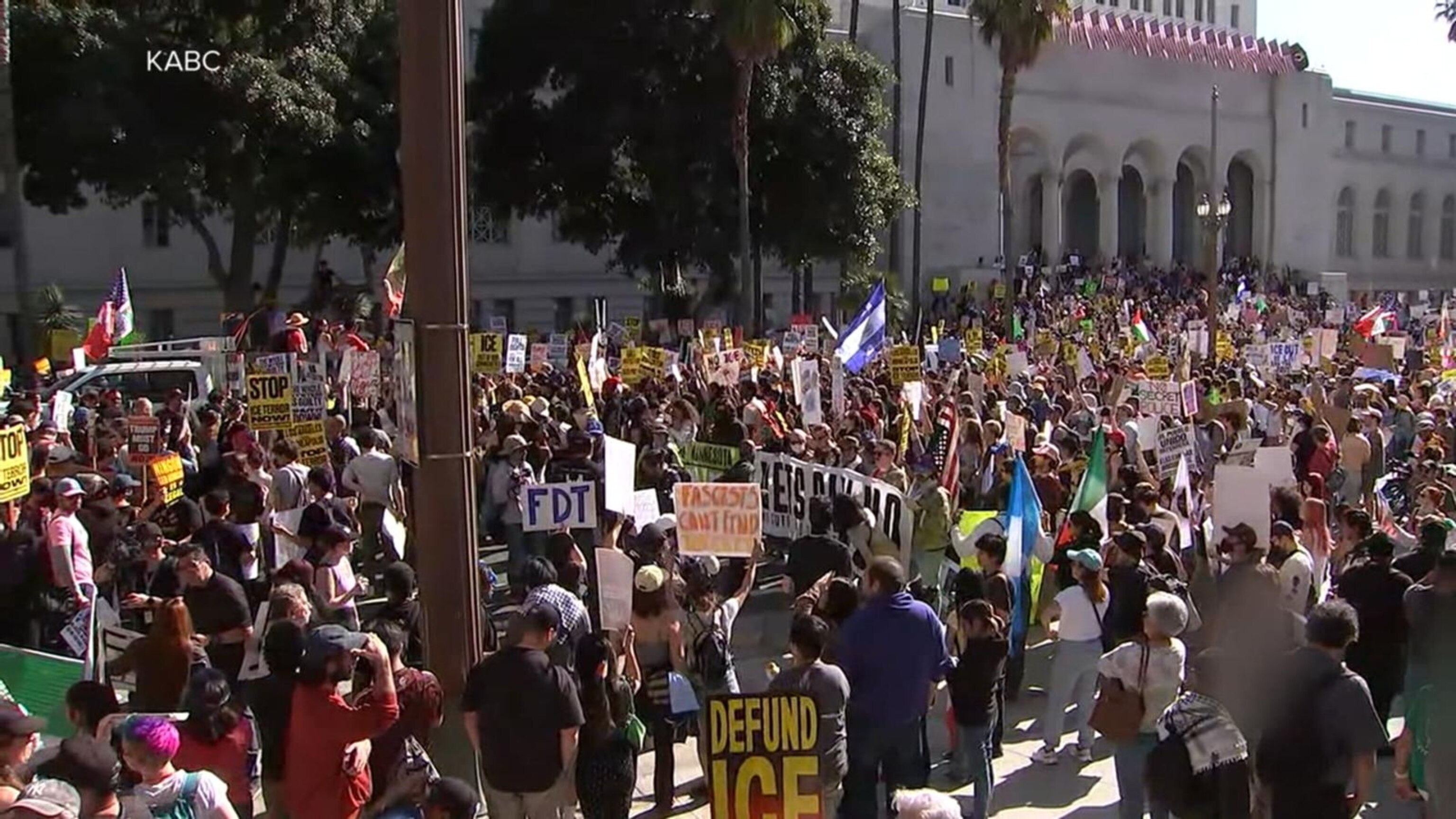 Massive crowds from California to New York turn out to protest ICE crackdowns<br><br>