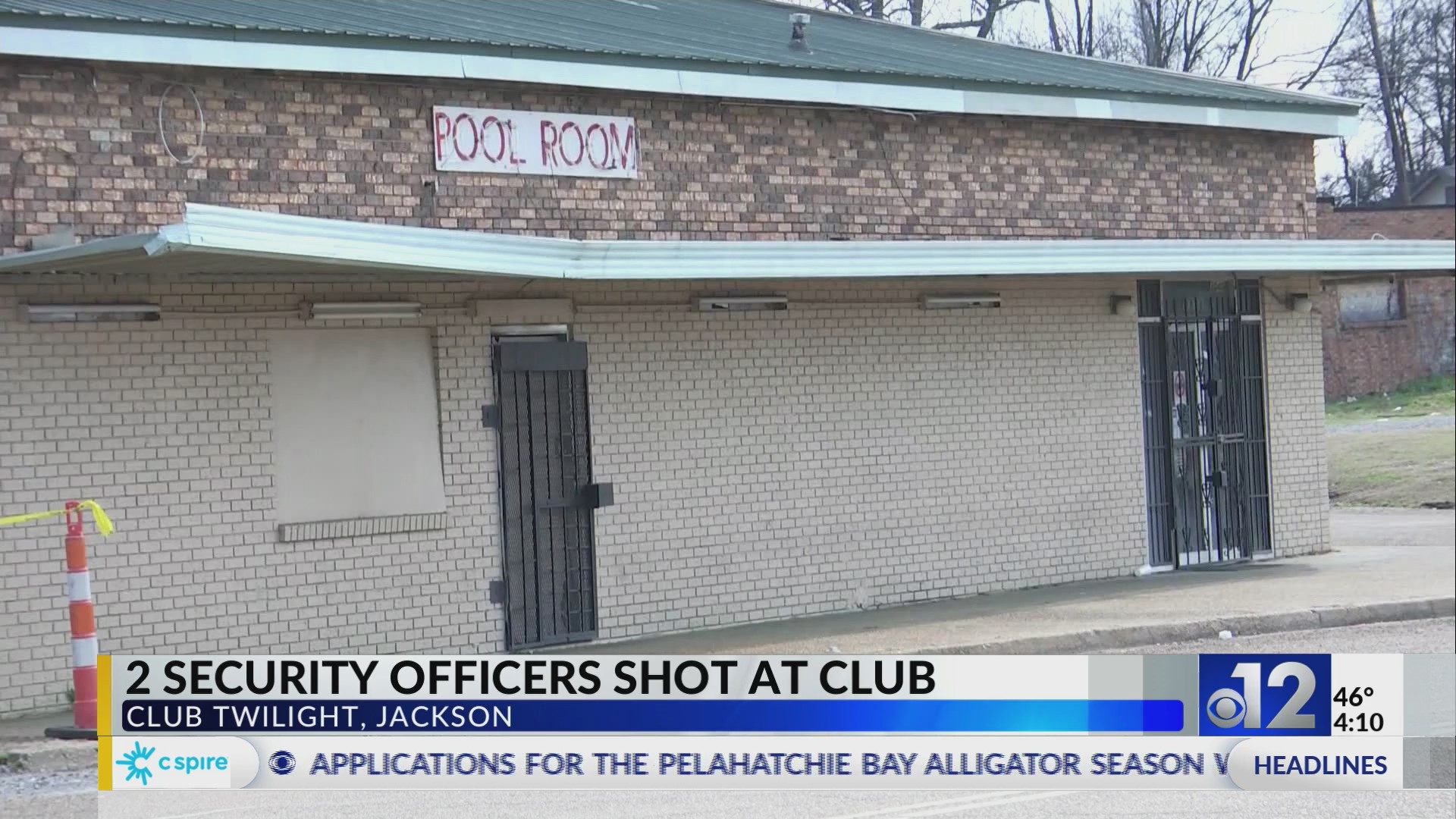 Two security guards shot outside Jackson club