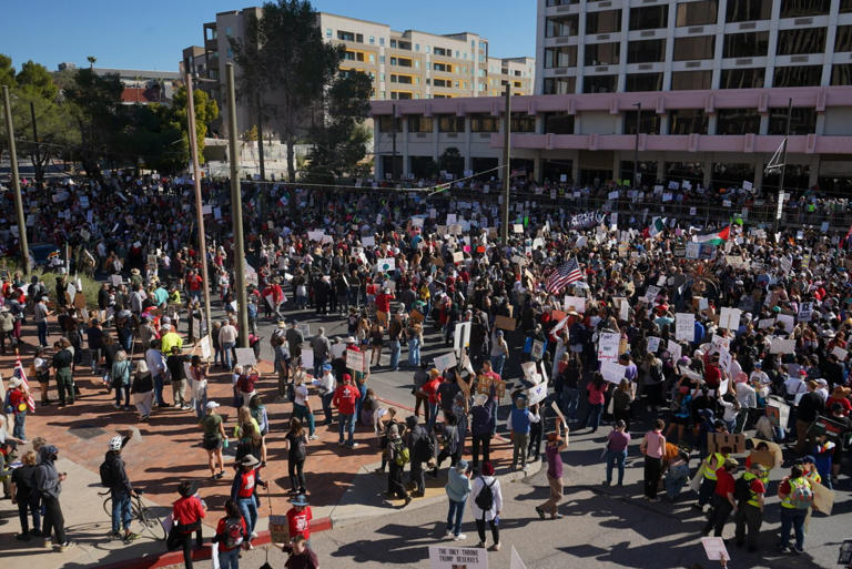 Tucson businesses close, hundreds protest on National Day of Action