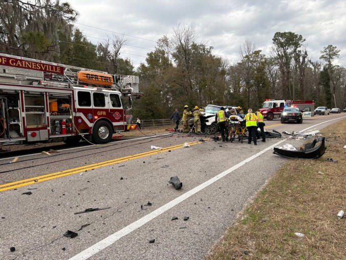 Two patients transported to the hospital after crash on CR 225