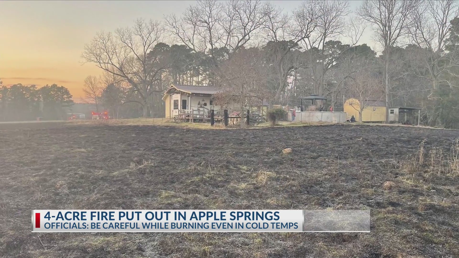 Apple Springs Volunteer Fire Department battles 4-acre grass fire