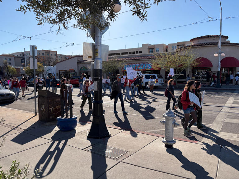 Tucson businesses close, hundreds protest on National Day of Action