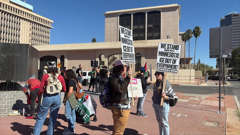 Tucson businesses close, hundreds protest on National Day of Action