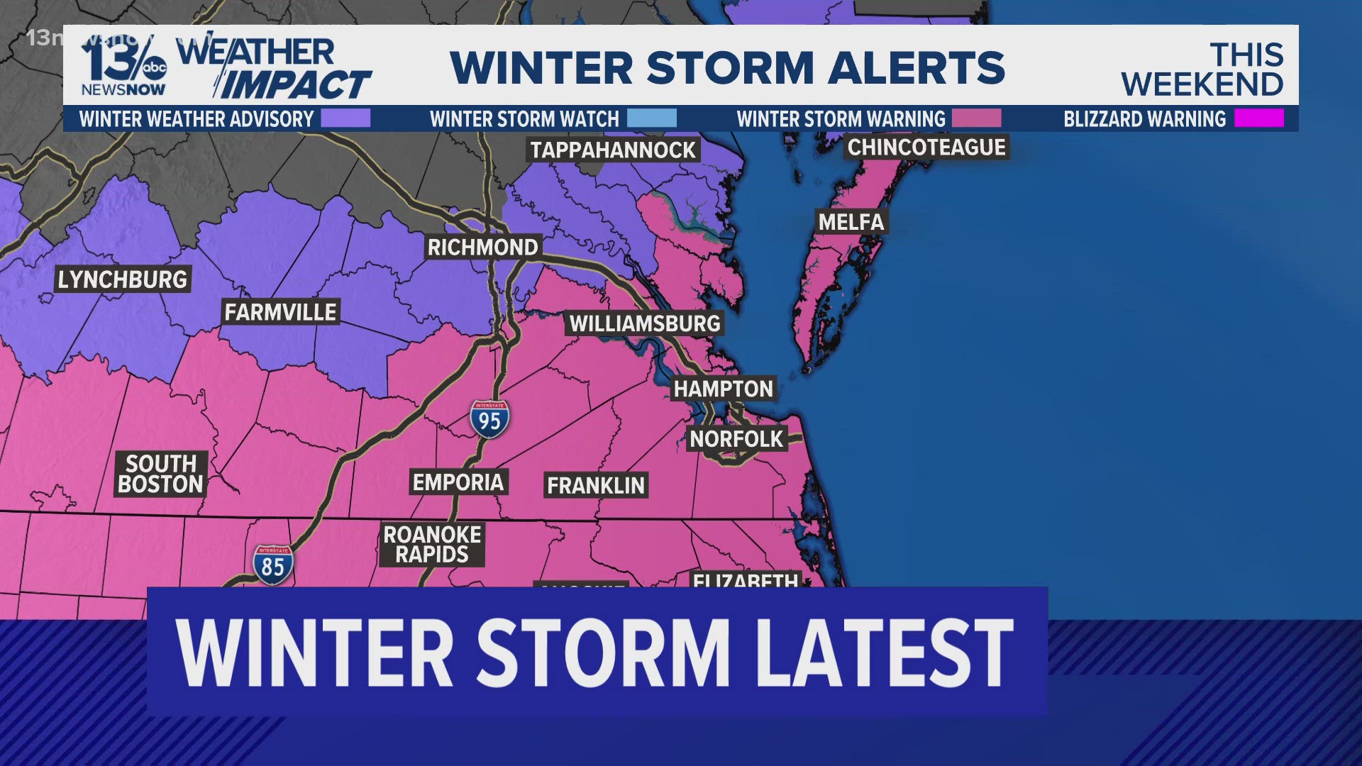 The latest on the weekend winter storm