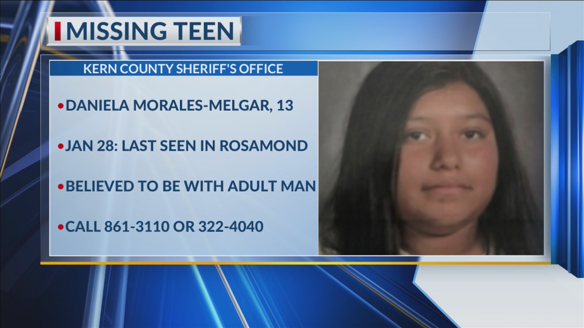 KCSO searches for missing 13-year-old girl last seen leaving school in ...