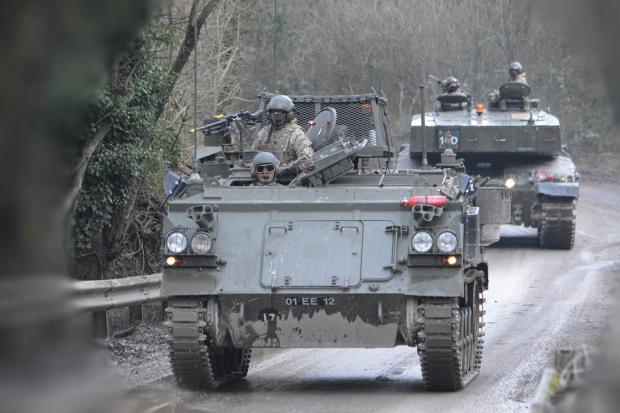 Armed vehicles spotted conducting training drills