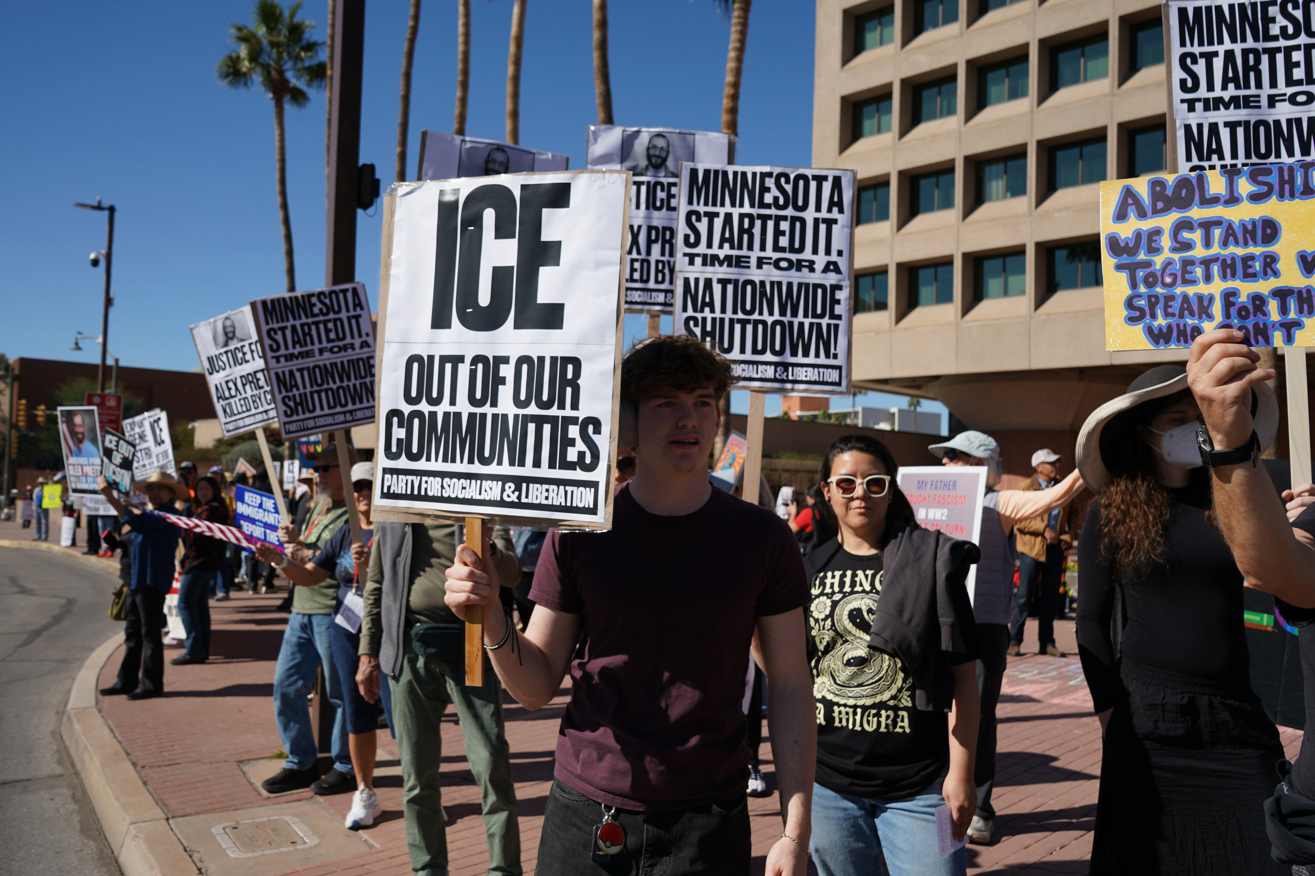 Tucson businesses close, hundreds protest on National Day of Action