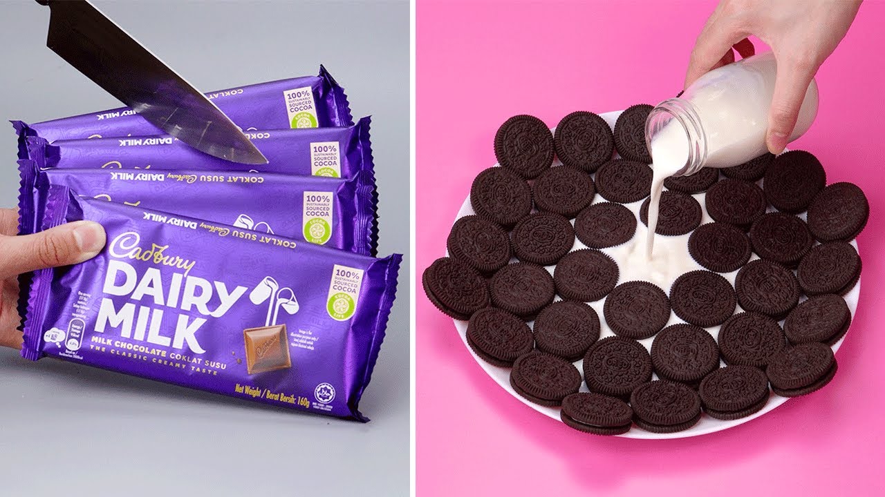 Chocolate bar cutting and Oreo milk setup