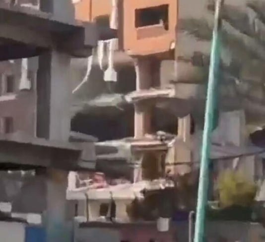 A building reportedly ruined by an explosion