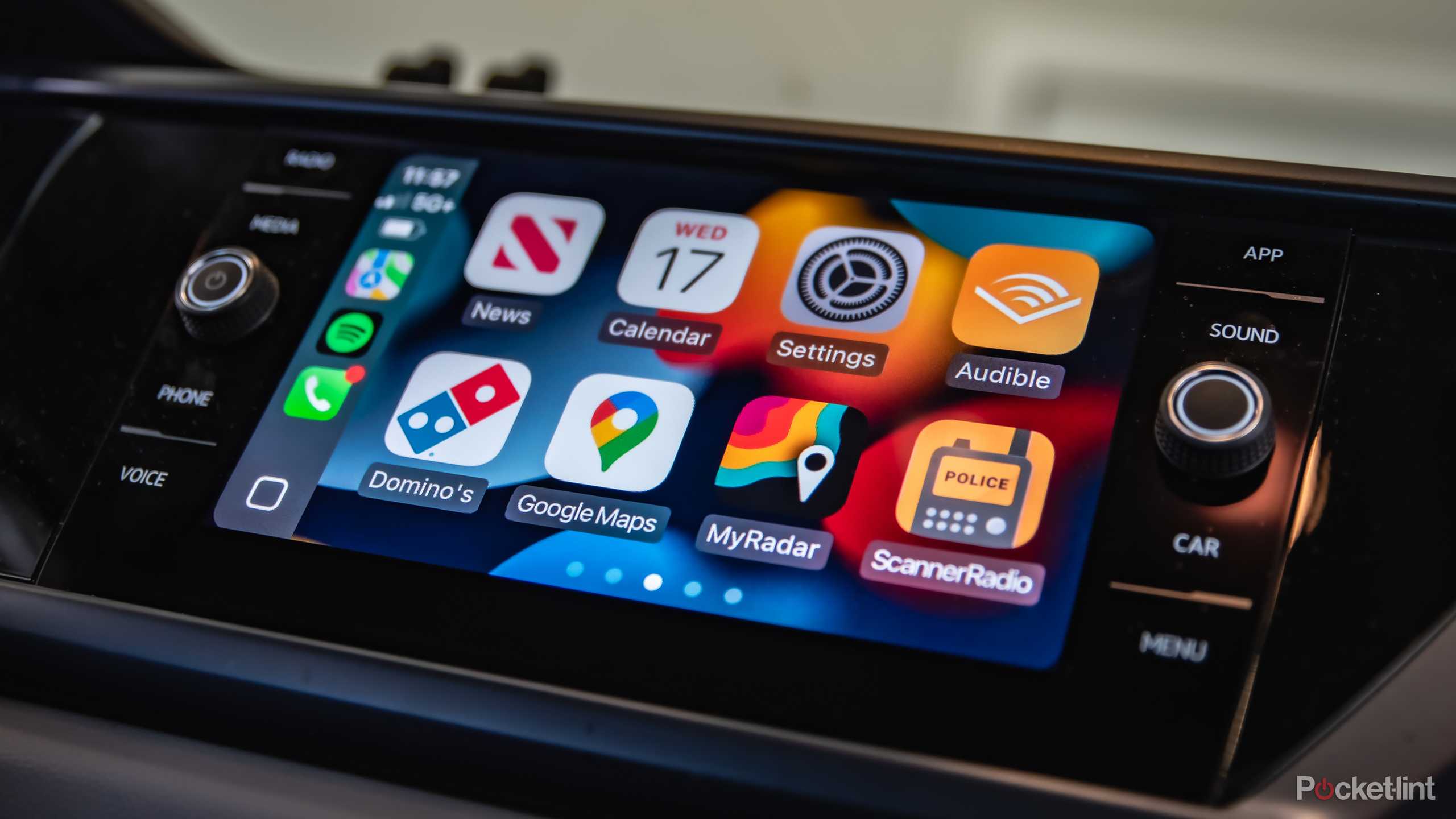 A still photo of an Apple CarPlay app screen.