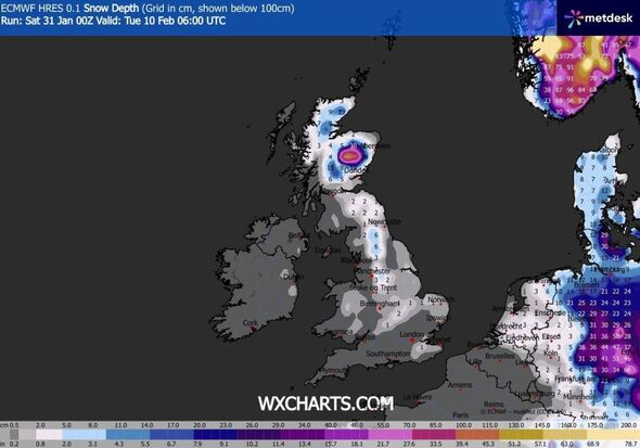 UK snow maps show 'blizzard' to hit as far south as Kent in -13C freeze