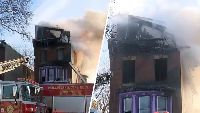 Firefighters battle early morning house fire in North Philadelphia