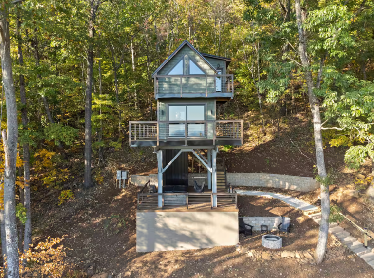 Escape to this unique treehouse rental in a Virginia small town