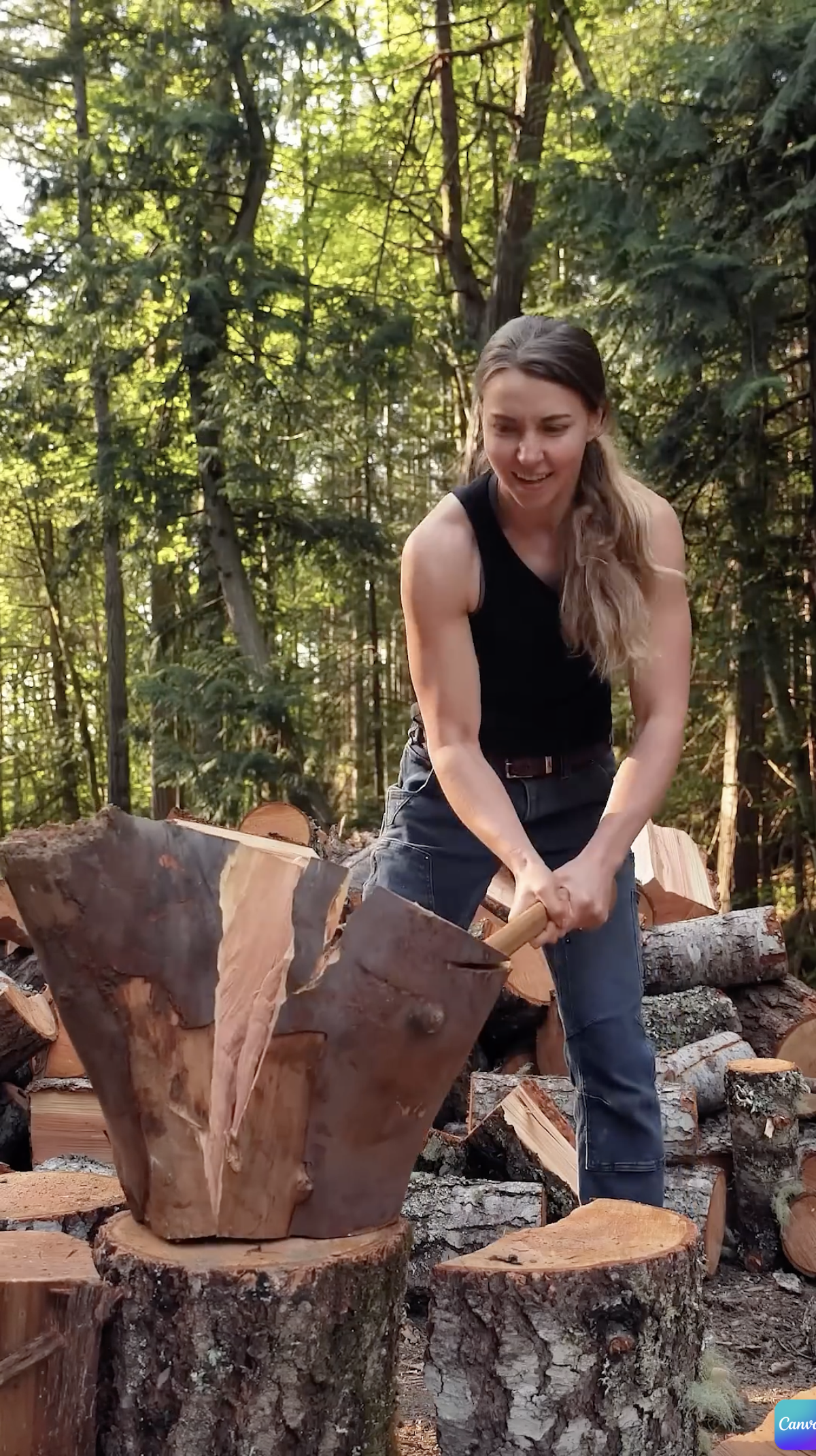 Tough cookie to crack: Axe blows meet stubborn wood