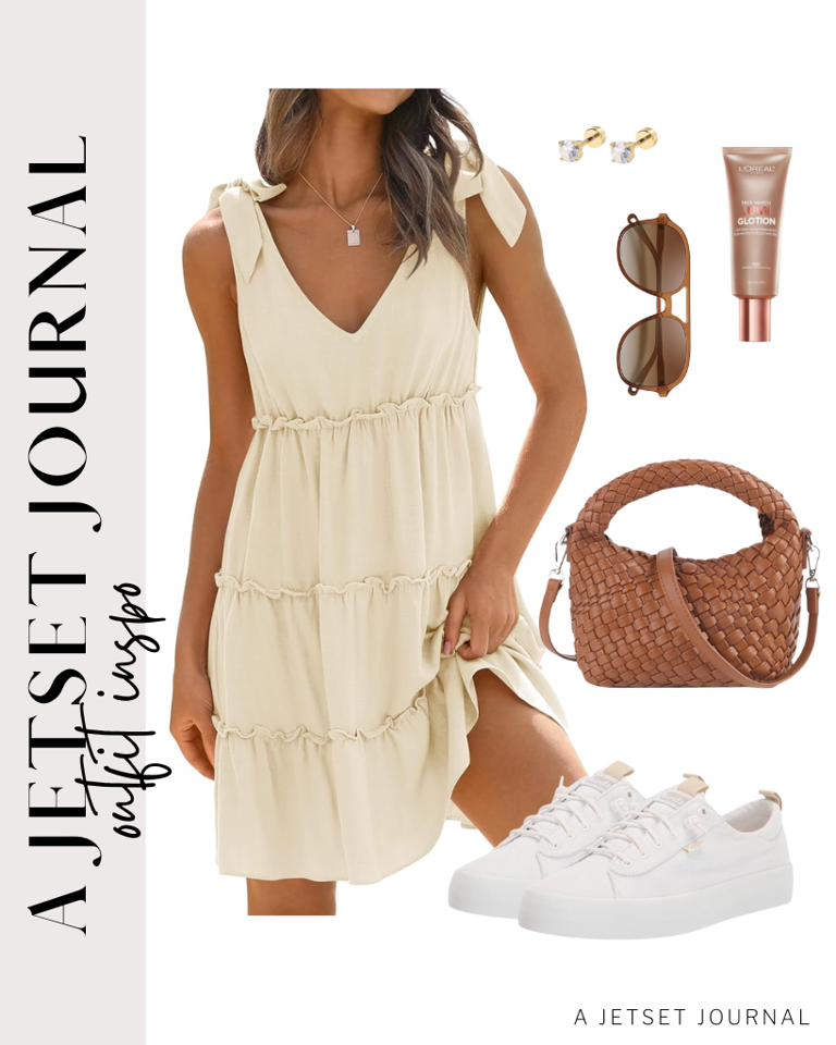 sachin and babi light blue dress Easy ways to style a dress and sneakers for spring