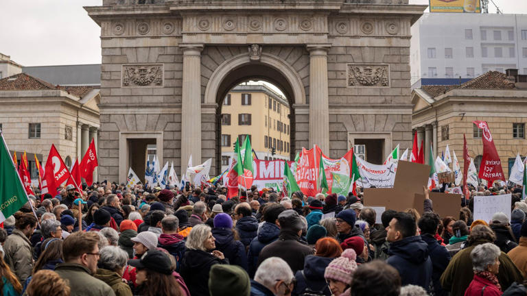 Hundreds protest against ICE role in Winter Olympics in Milan