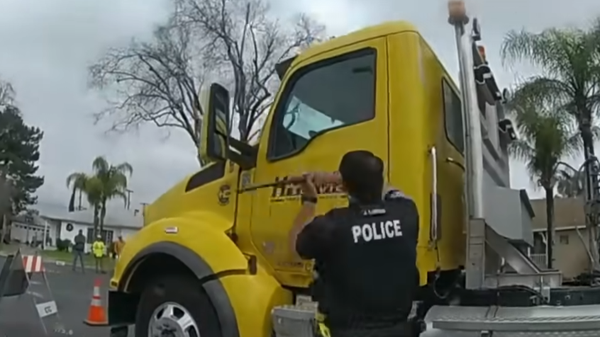 Police faced a standoff after a man barricaded himself in a truck