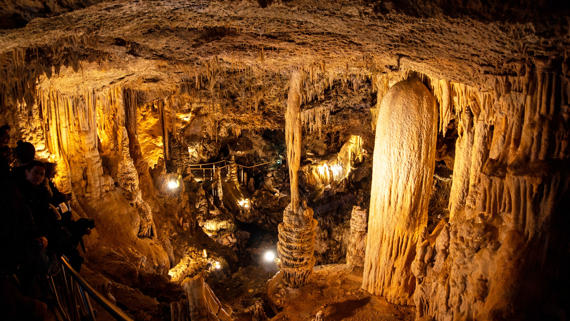 What is it like exploring a natural cave interior?