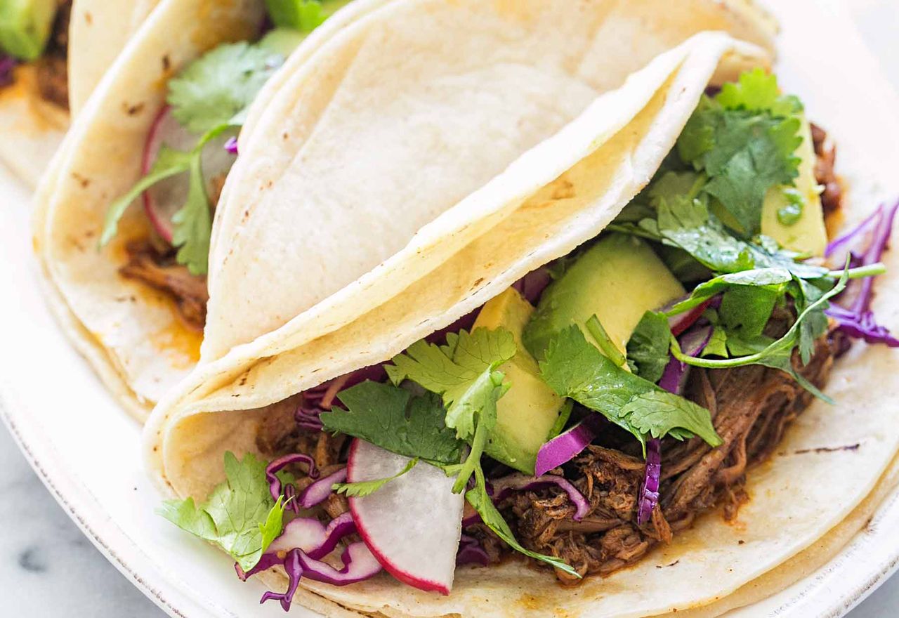 A plate with tacos