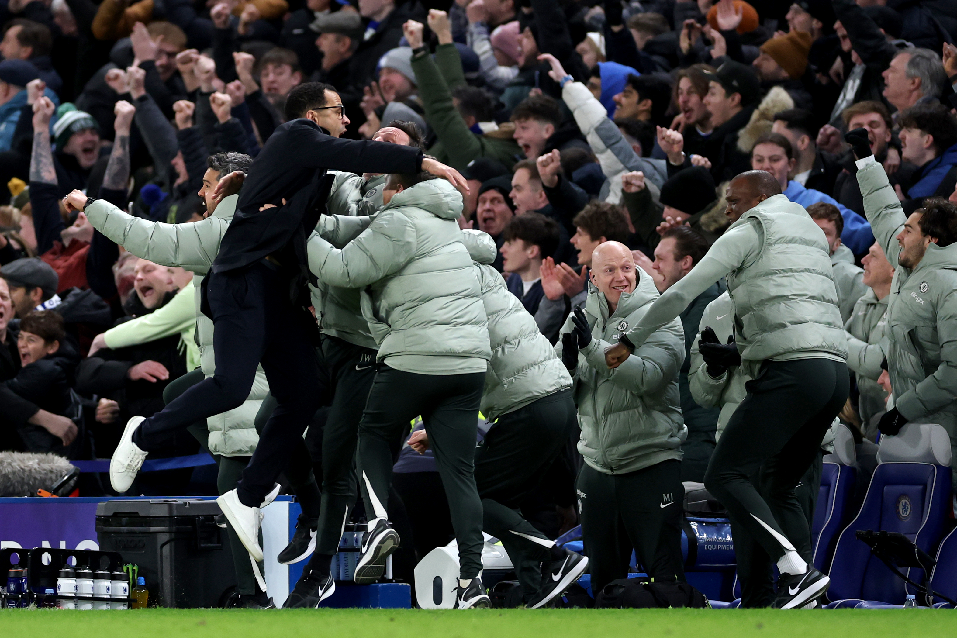 Wild celebrations: Liam Rosenior (Getty Images)