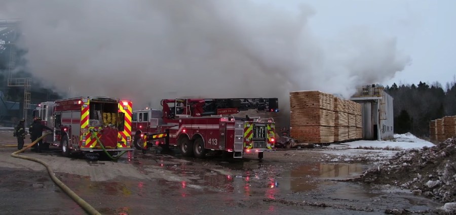 PHOTOS: Fire crews respond to wood processing facility in Hanover County