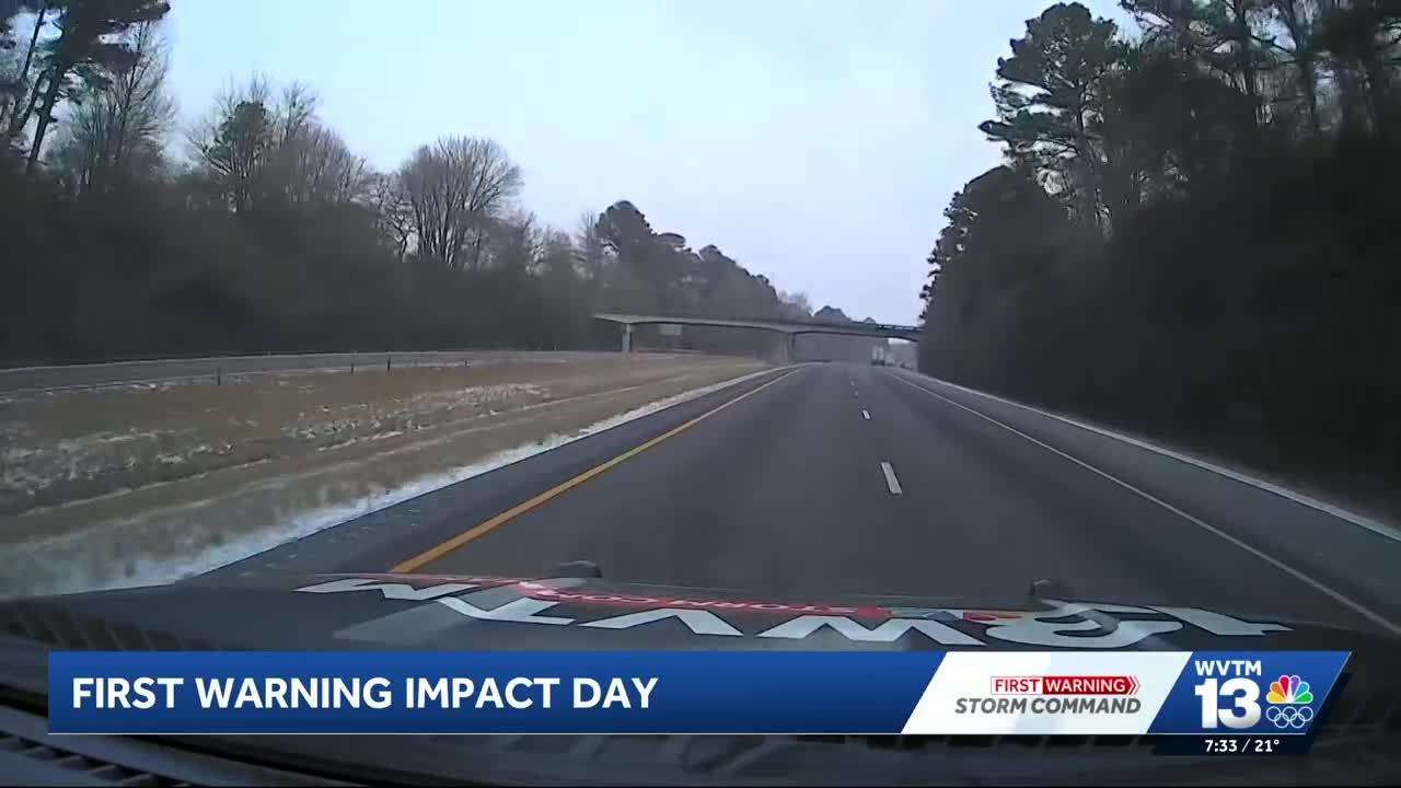 Storm Command shows patches of snow in Alabama