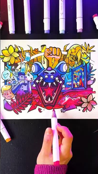 Drawing flags episode 27: Belgium, Turkey, and Venezuela doodle art