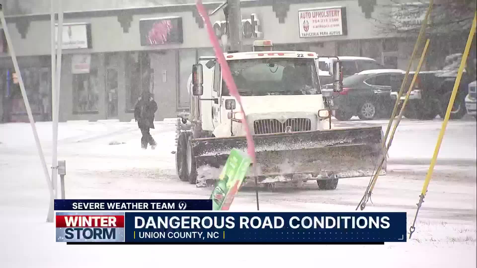 Heavy snowfall creates dangerous driving conditions in Union County