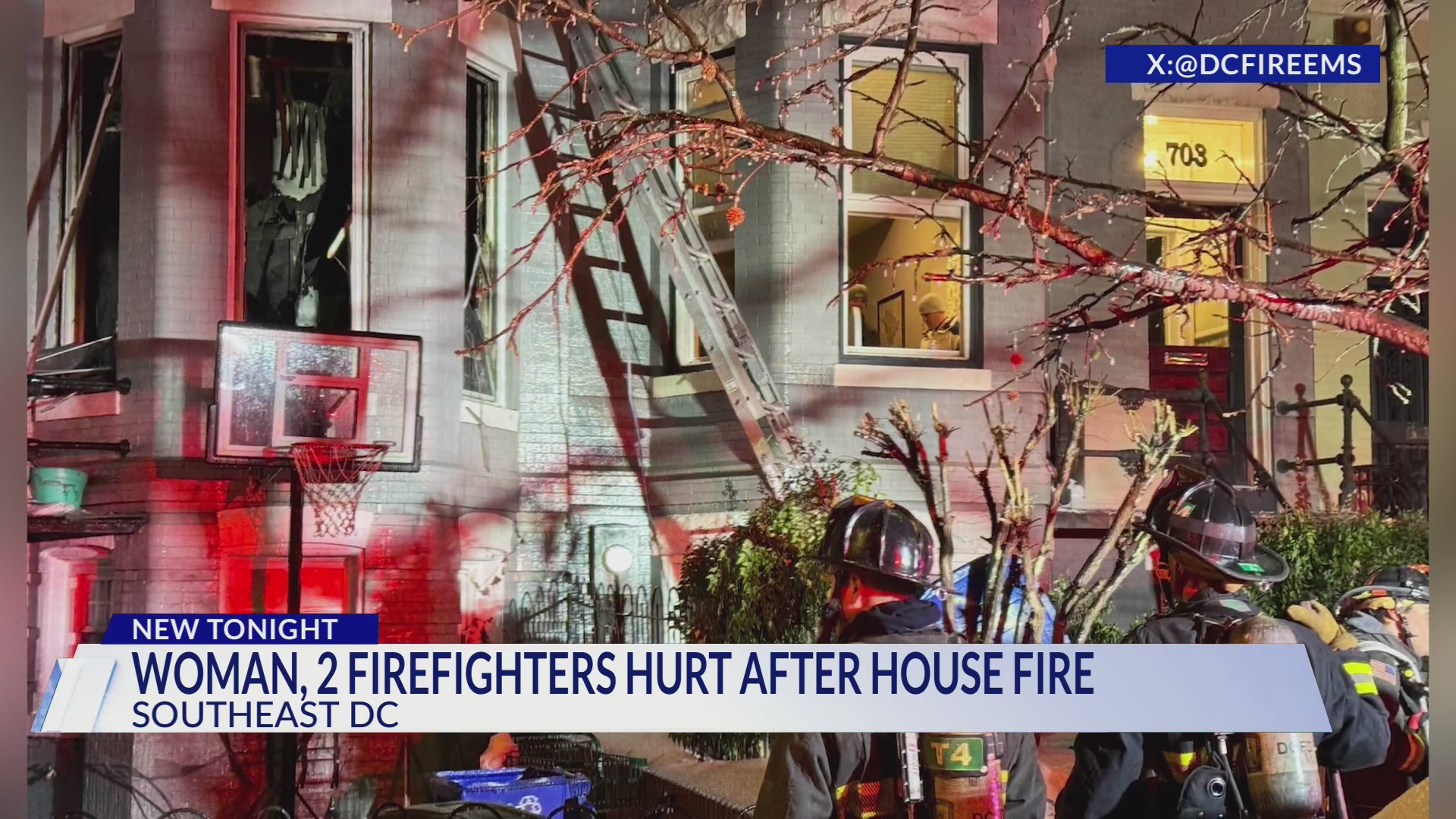 Woman in critical condition, 2 firefighters hurt in DC house fire