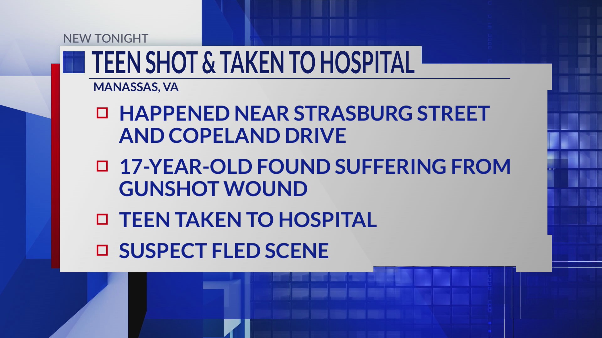 Police investigating after teen shot in Manassas