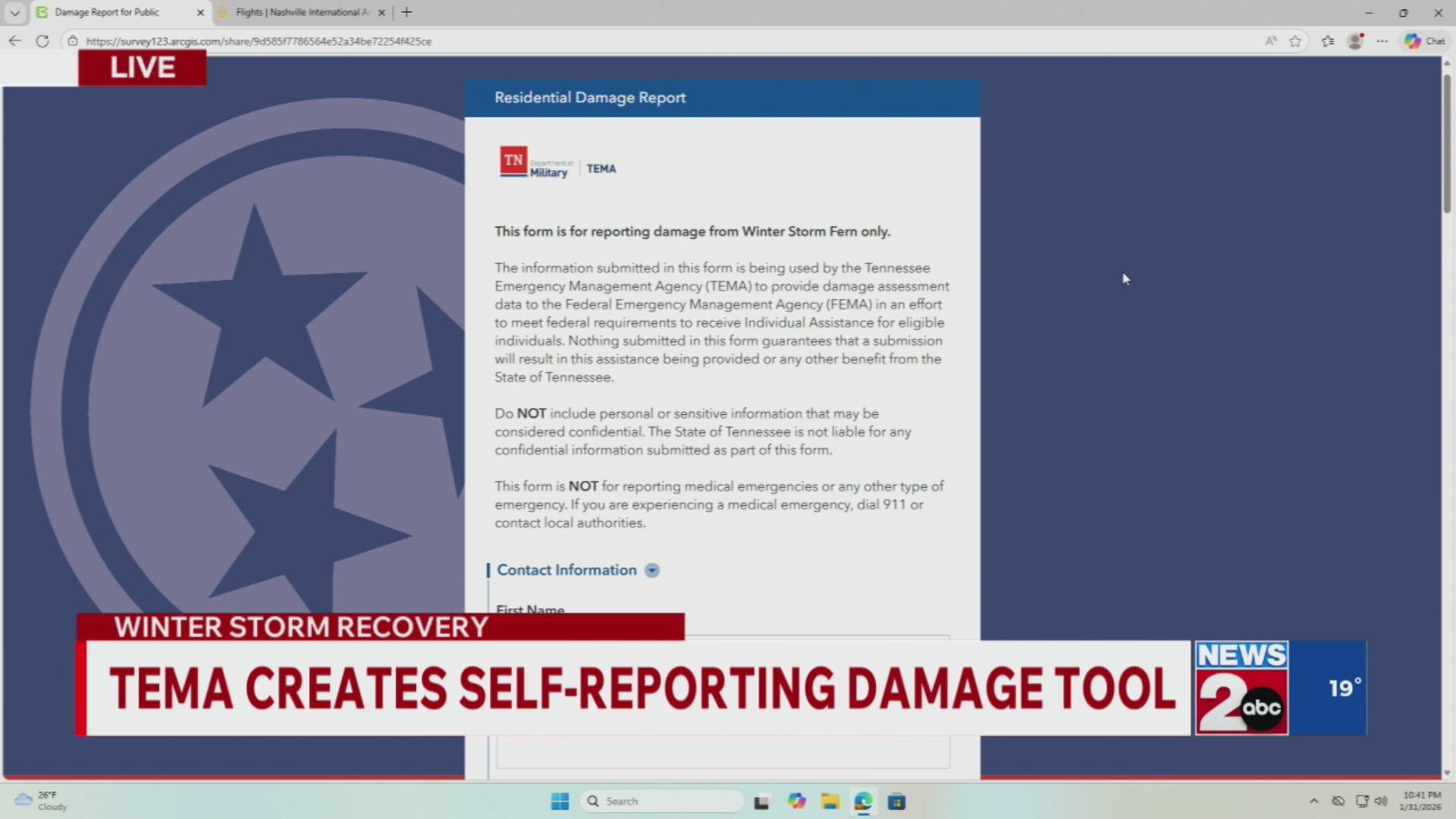 TEMA releases survey to self-report storm damage to homes