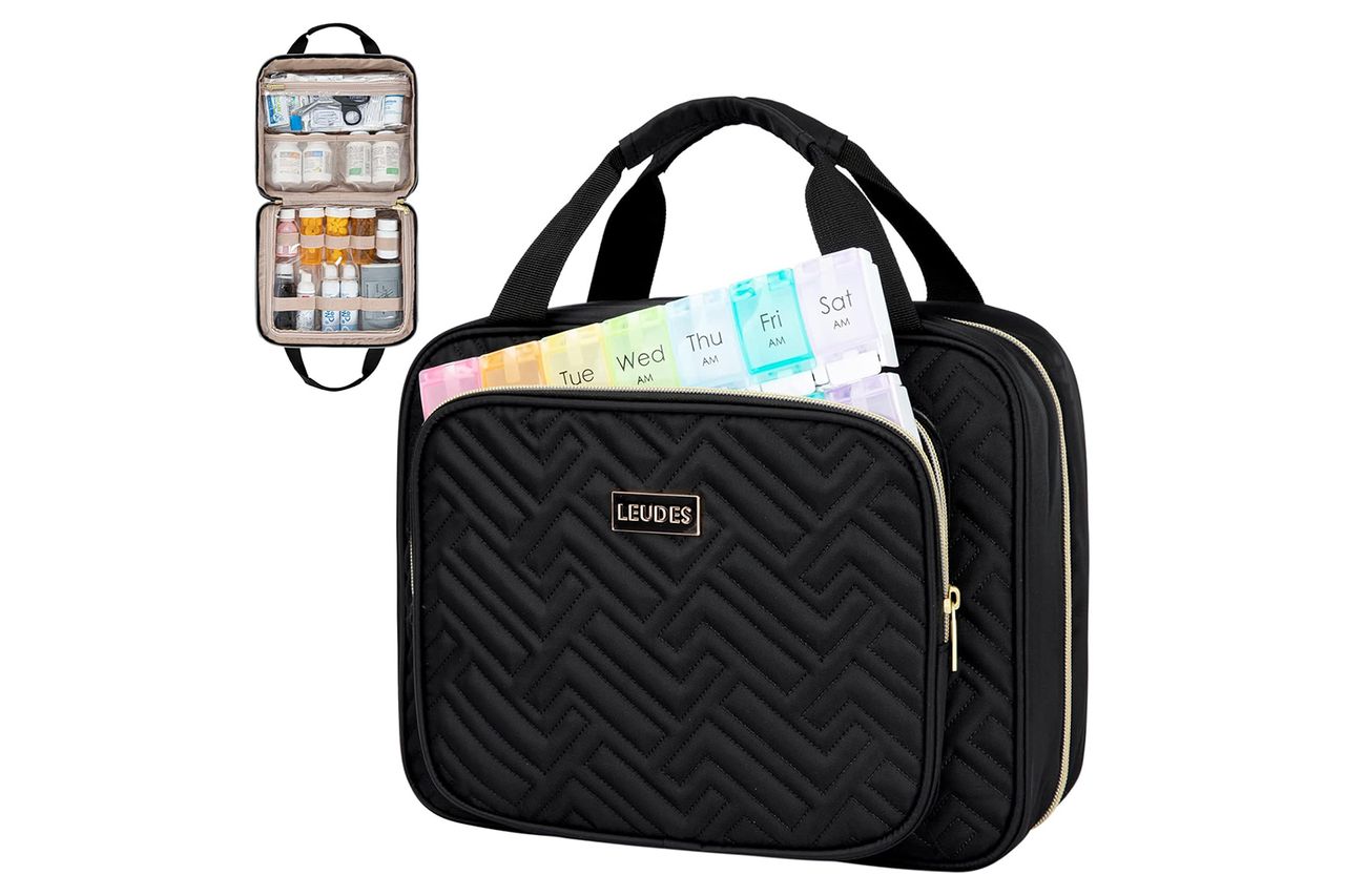 leudes travel pill bottle organizer