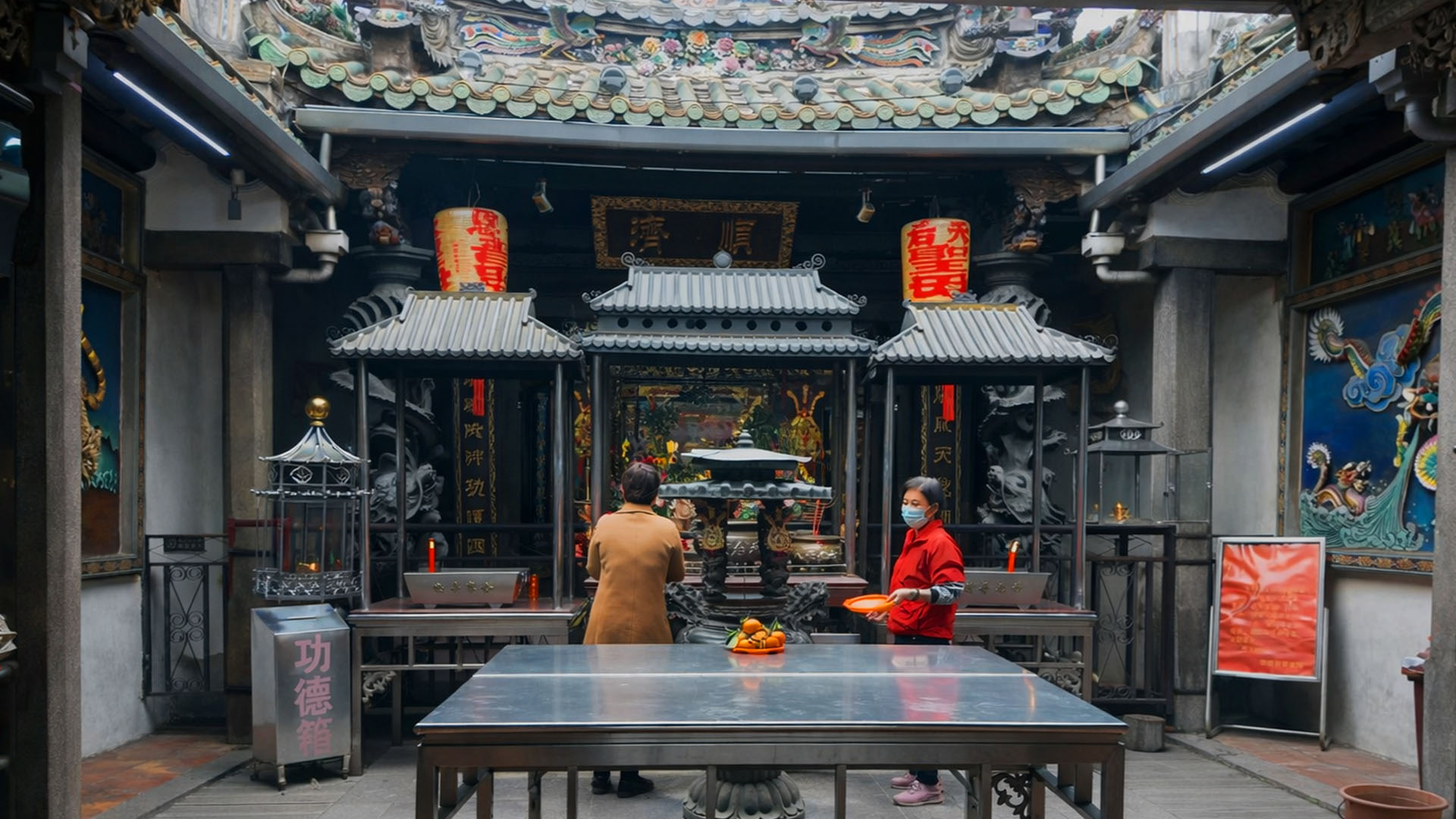 Inside a traditional temple in China
