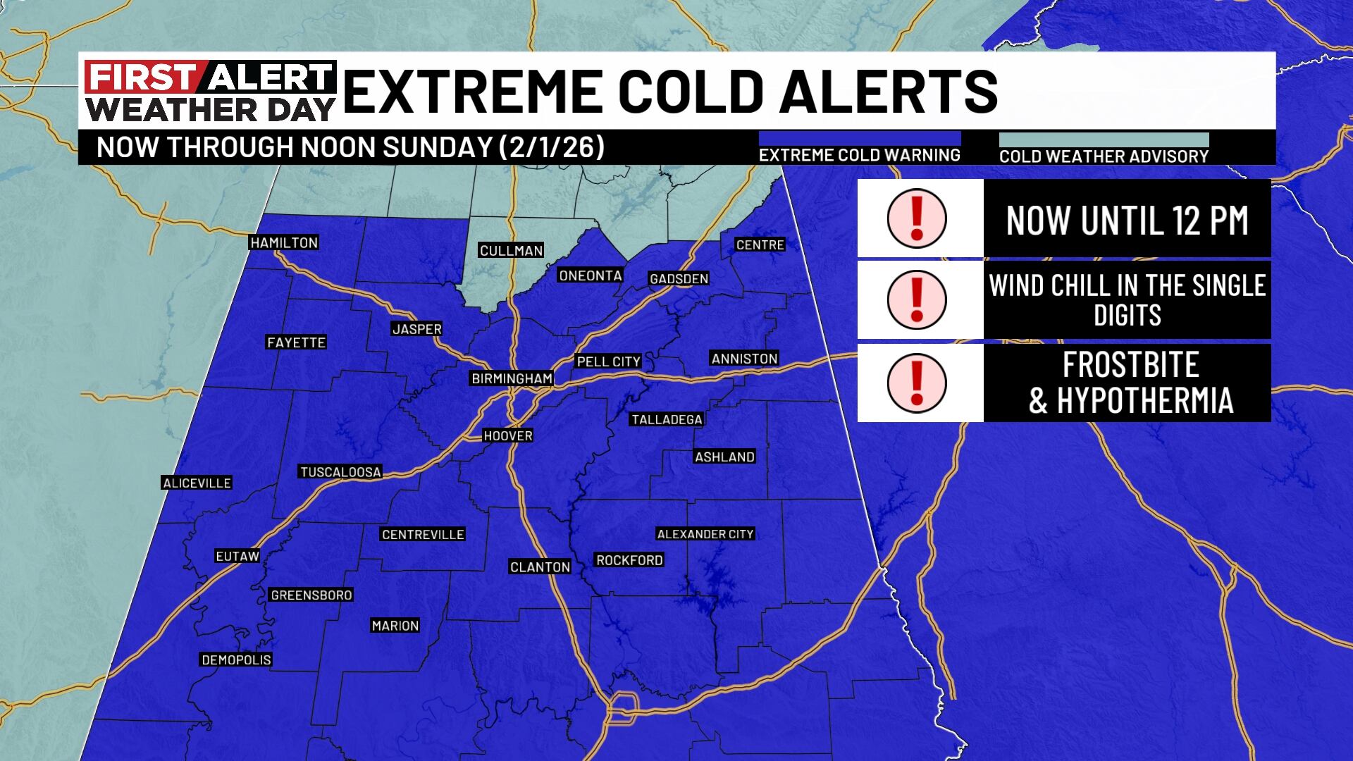 First Alert Weather Day: Dangerously cold temperatures continue Sunday ...