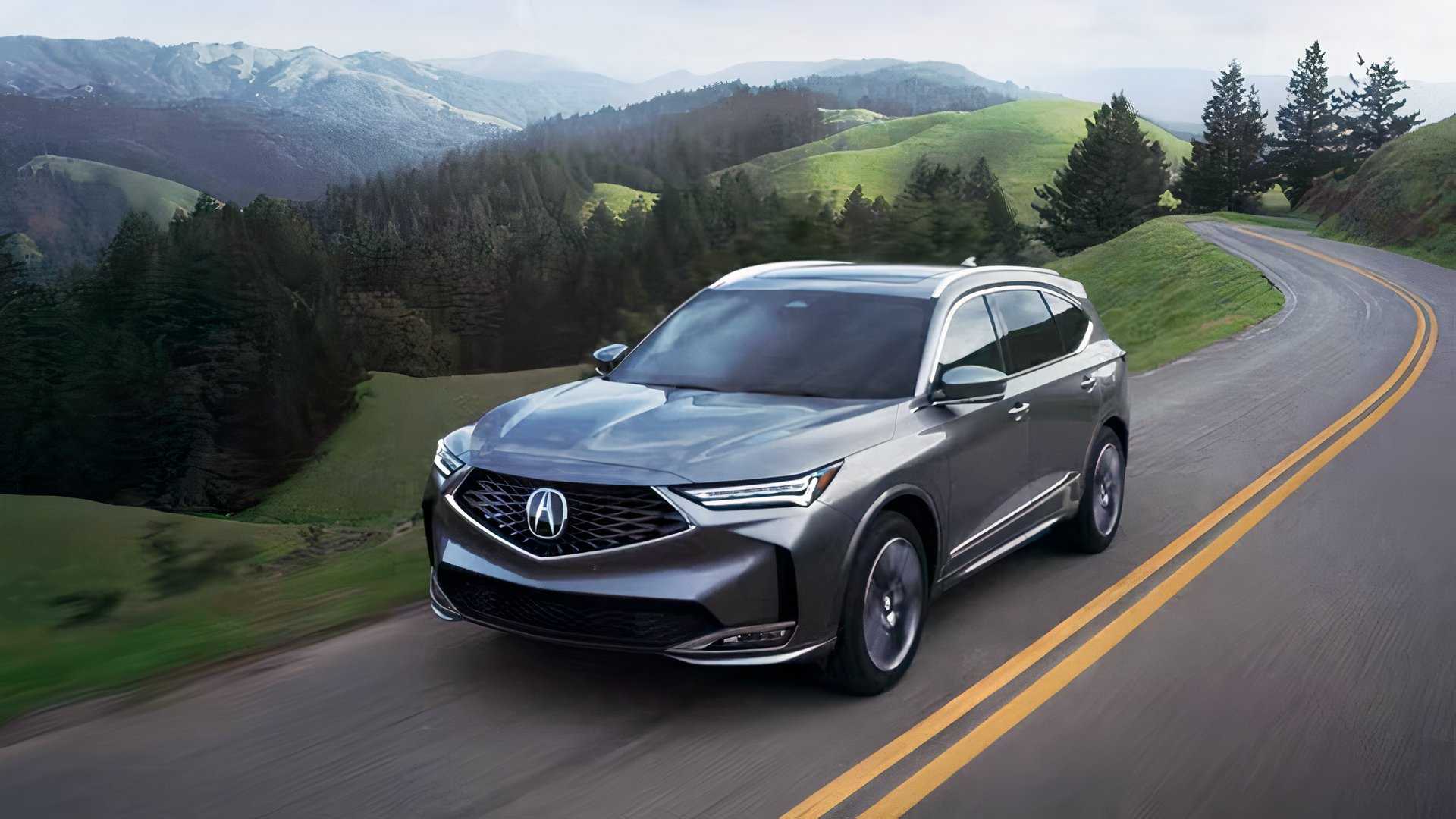 2026 Acura MDX front 3/4 action shot
