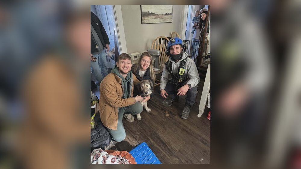 Area firefighters rescue missing dog trapped in well