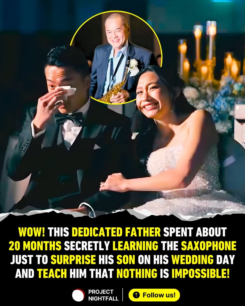This dad gave his son the best wedding gift! 🥹🎷 For nearly 20 months ...